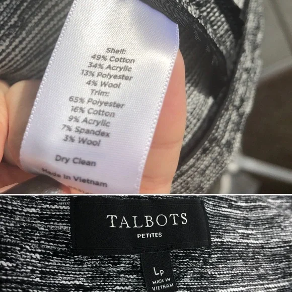 Talbots black and gray marled open front blazer - Picture 6 of 7